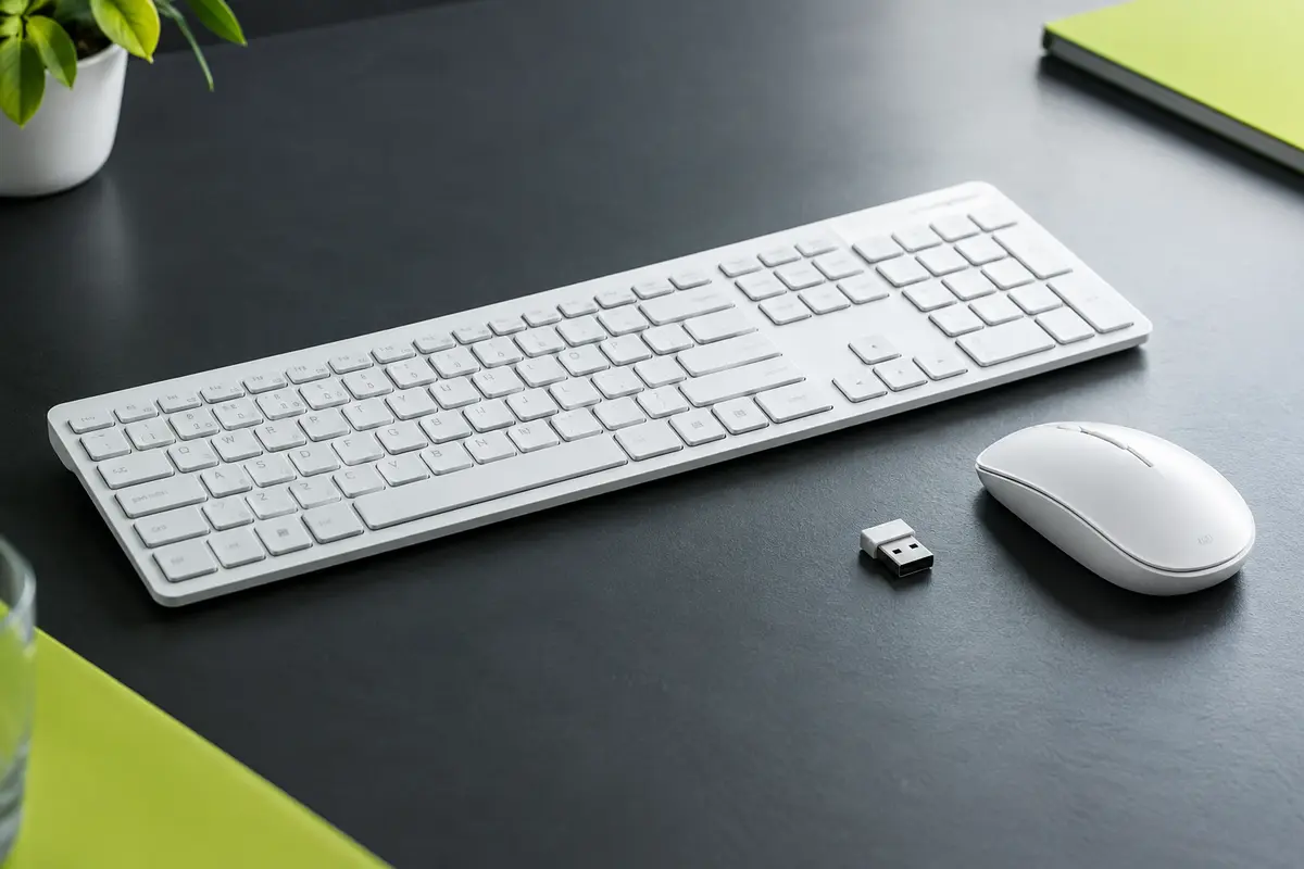Ensemble blanc Logitech MK470 avec clavier compact AZERTY à pavé numérique et souris ambidextre
